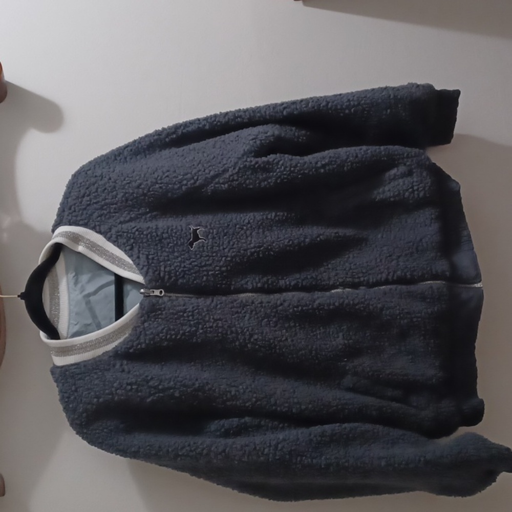 NWOT Victorias Secret Reversible Gray  Bomber Zip-Up Jacket